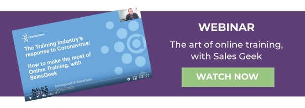 webinar cta - the art of online training with salesgeek