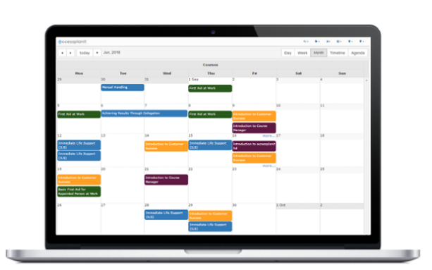 software for internal training, calendar