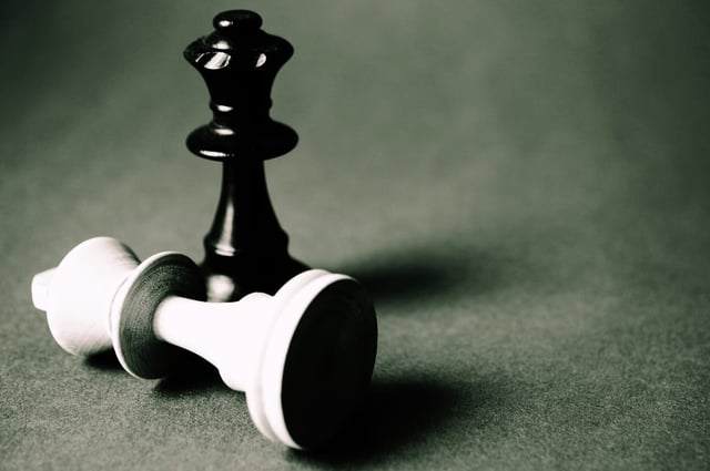 Chess pieces in black and white Chess pieces in black and white