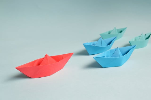 Coloured paper boats 