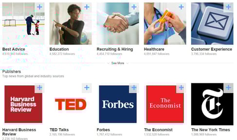 LinkedIn Pulse Channels and Publishers to follow