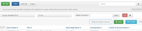 course segmentation in accessplanit tms