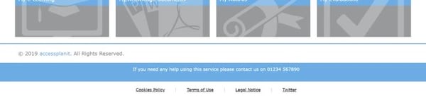 accessplanit training management system customised footer