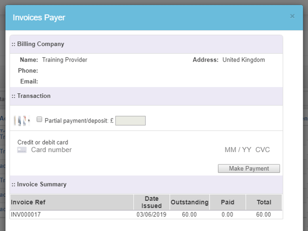 stripe integration with training management system