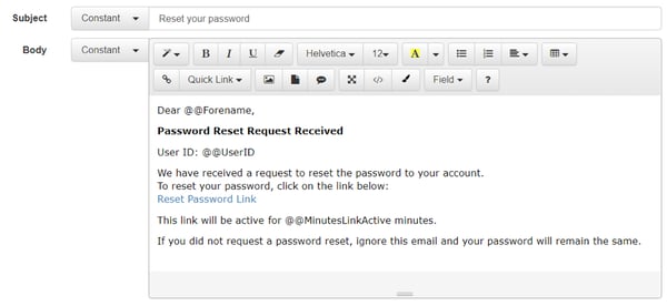 password reset email from accessplanit tms