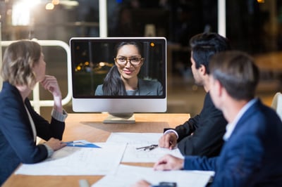 people chatting over video call