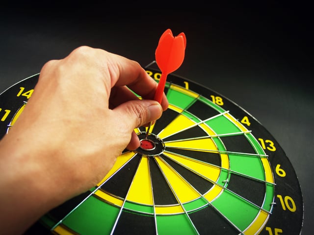 Dart in dartboard