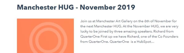 Hubspot Hug event, Manchester, Digital 22 