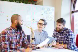 young group working together in office