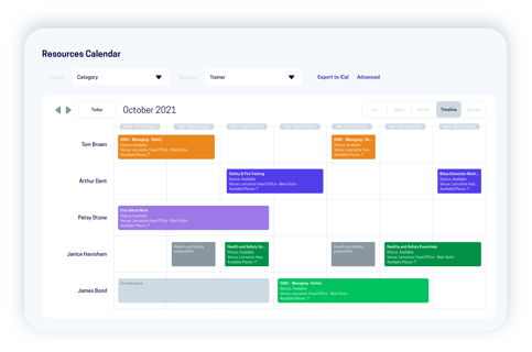 Resource calendar accessplanit software