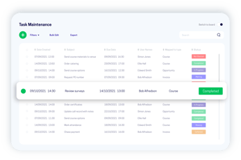 accessplanit task maintenance software screen