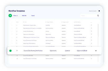 accessplanit Workflow Templates tool on software screen