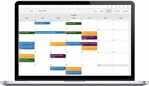 Dashboard showing staff training records
