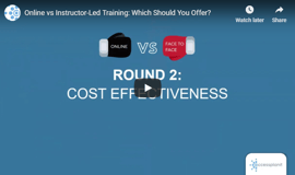online training vs face to face training webinar cover image