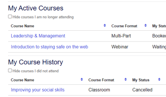 active courses