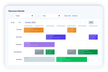 resource calendar within accessplanit's course management system