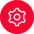 icon settings cricle torch red