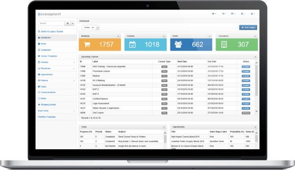 accessplanit training management system dashboard