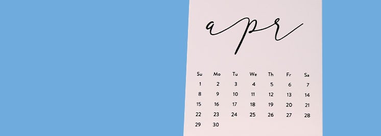 April calendar- banner for April product release