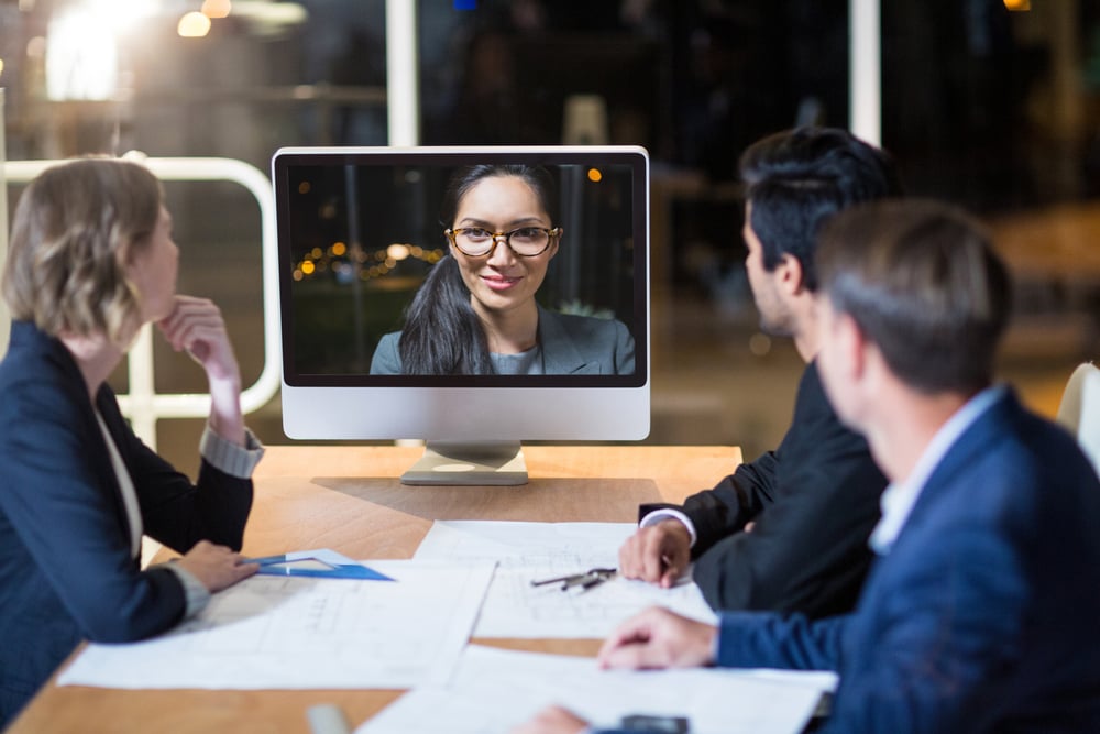 people chatting over video call